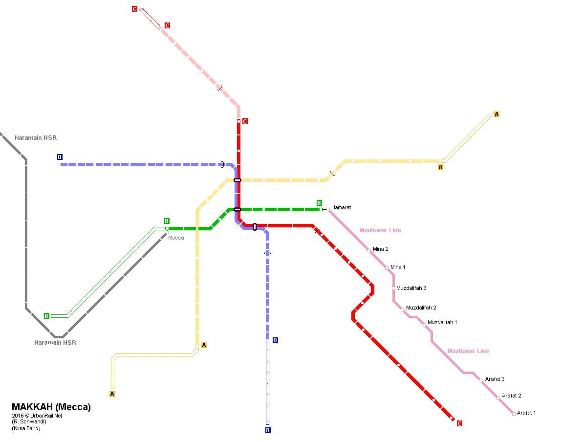 карта метро у Меки 