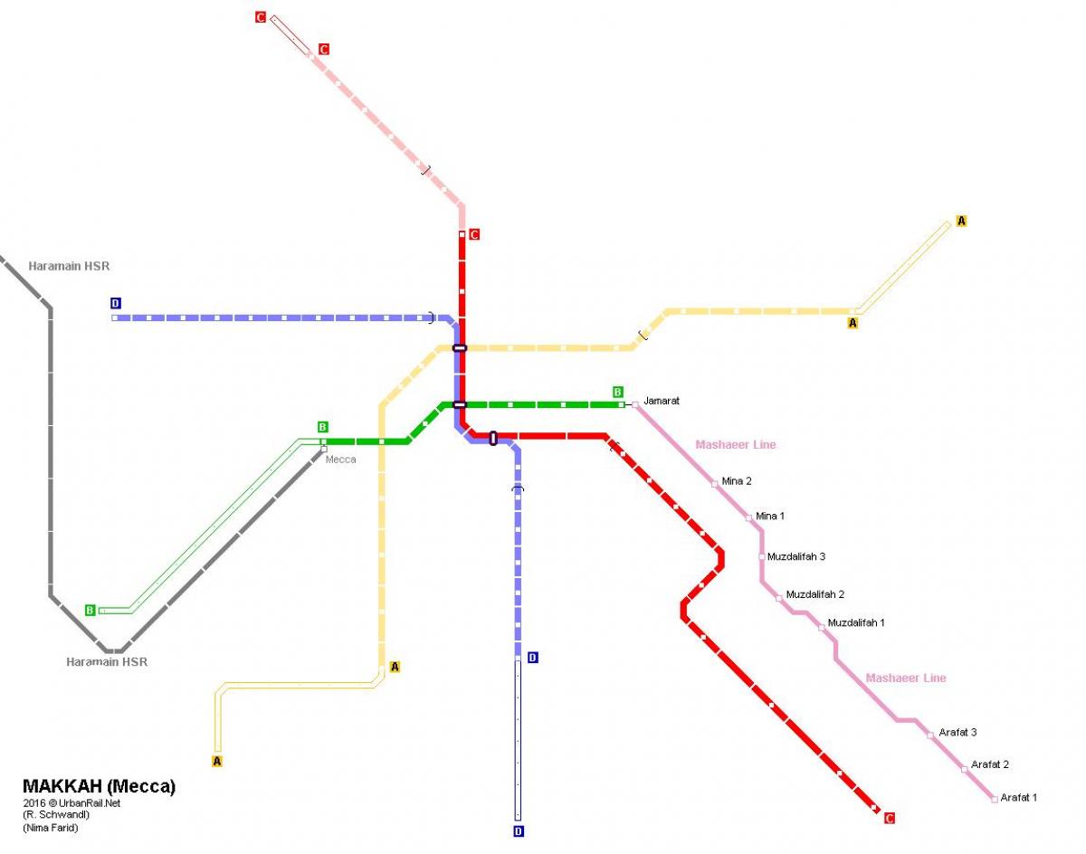 карта метро у Меки 