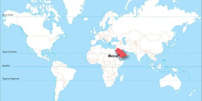 Мека на мапи света